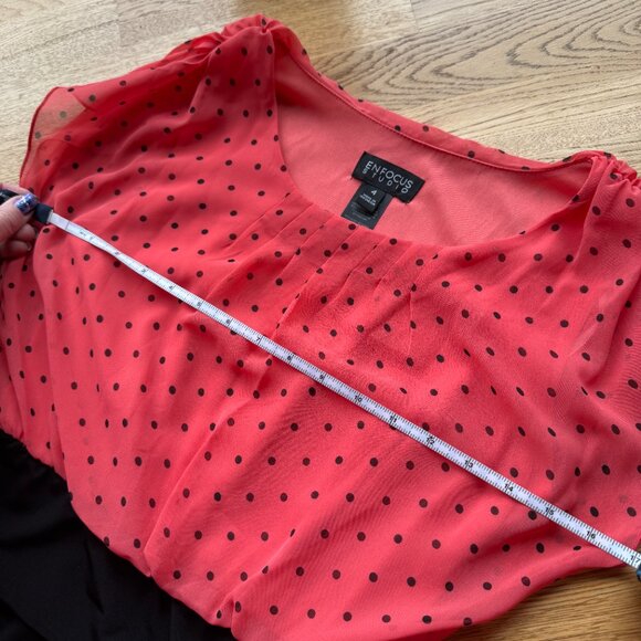 Enfocus Studio Two Toned Dress Coral Black Career Size 4 - Picture 5 of 6